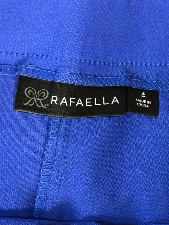 NWT Rafaella Dazzling Blue Stretch Flat Front Capri Pull On Pants Pockets 4 - Picture 5 of 11